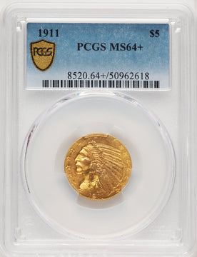 1911 $5 Indian Half Eagle PCGS MS64+