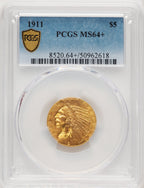1911 $5 Indian Half Eagle PCGS MS64+