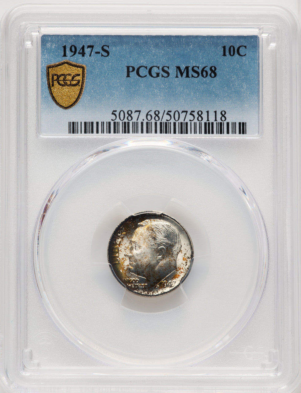 1947-S 10C Roosevelt Dime PCGS MS68