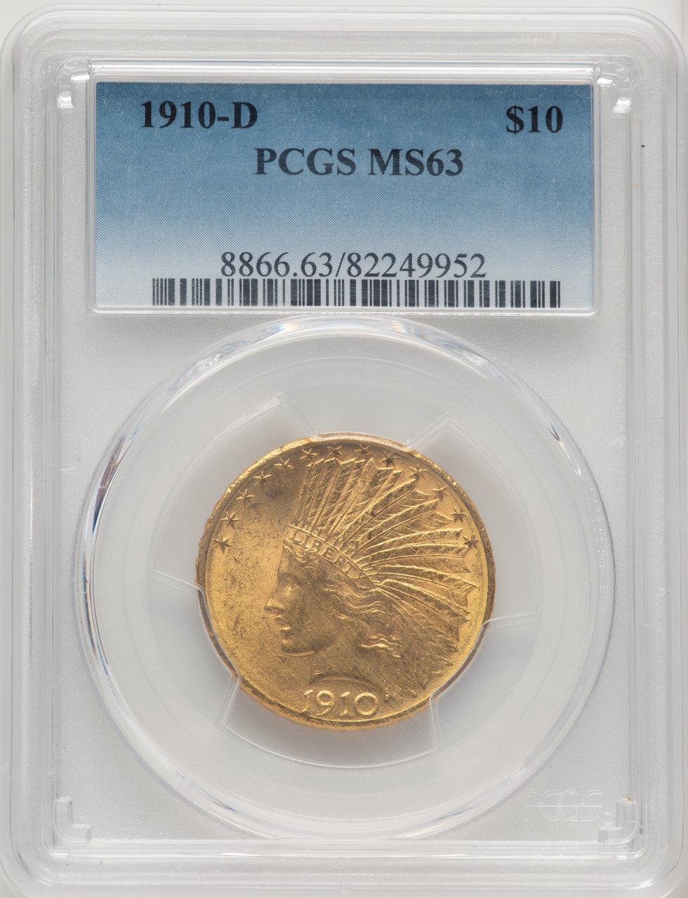 1910-D $10 Indian Eagle PCGS MS63 (505886035)