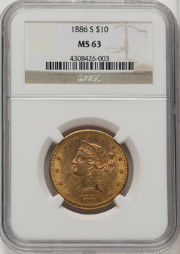 1886-S $10 Liberty Eagle NGC MS63