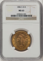 1886-S $10 Liberty Eagle NGC MS63