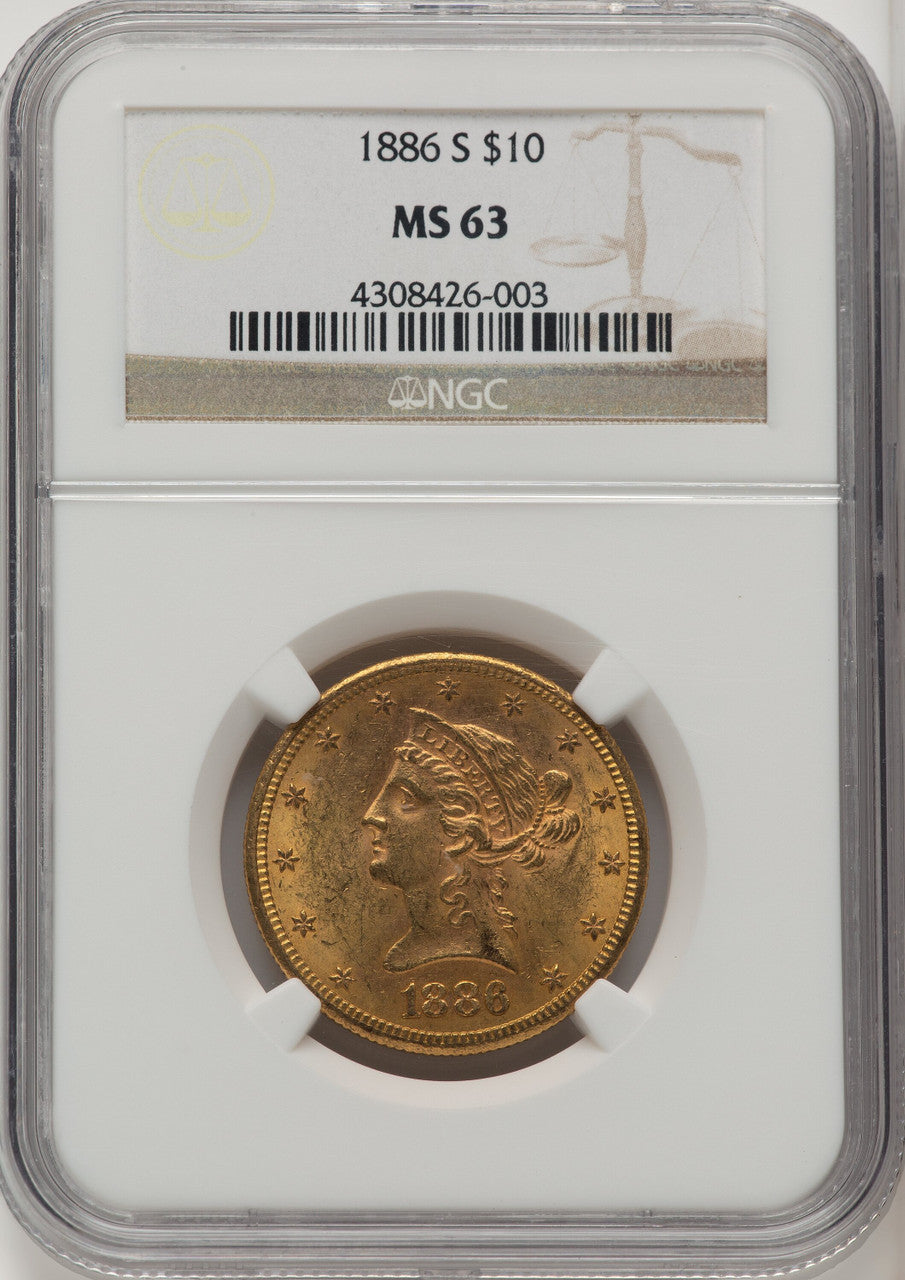 1886-S $10 Liberty Eagle NGC MS63