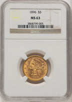 1896 $5 Liberty Half Eagle NGC MS63 (505886141)