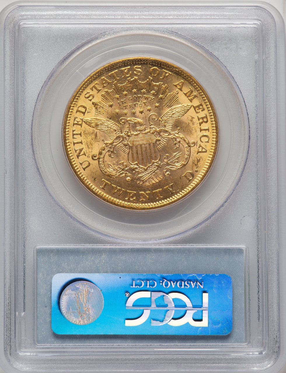 1873 $20 OPEN 3 CAC Liberty Double Eagle PCGS MS62