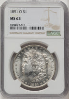 1891-O Morgan Dollar NGC MS63