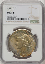 1925-S Peace Dollar NGC MS64 (773156013)