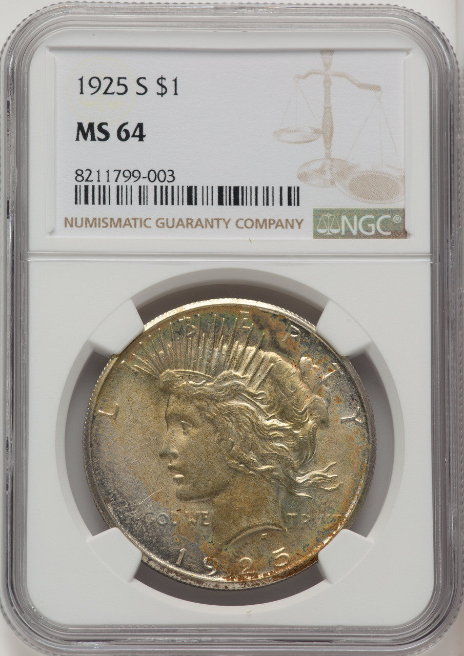 1925-S Peace Dollar NGC MS64 (773156013)
