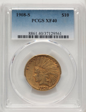 1908-S $10 Indian Eagle PCGS XF40