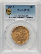 1909-S $10 Indian Eagle PCGS AU50