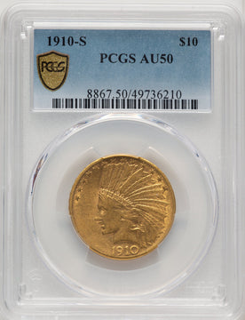1910-S $10 Indian Eagle PCGS AU50 (773307012)