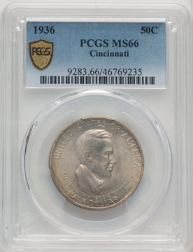 1936 50C Cincinnati Commemorative Silver PCGS MS66