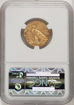 1911 $5 Brown Label Indian Half Eagle NGC MS63