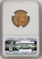 1909 $5 Brown Label Indian Half Eagle NGC MS63