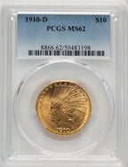 1910-D $10 Indian Eagle PCGS MS62 (171451087)
