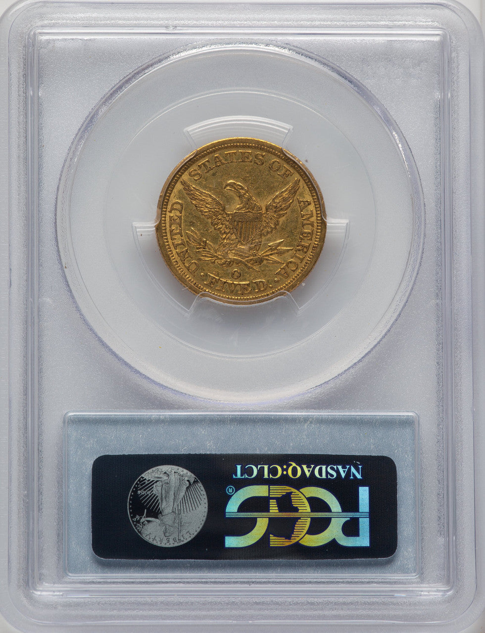 1844-O $5 CAC Liberty Half Eagle PCGS AU53