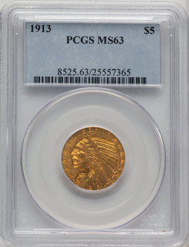 1913 $5 Indian Half Eagle PCGS MS63 (773520006)