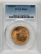 1910-D $10 Indian Eagle PCGS MS63 (171451078)