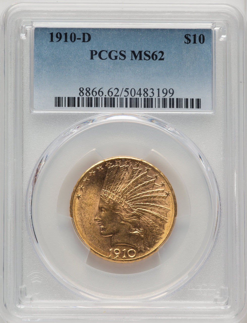 1910-D $10 Indian Eagle PCGS MS62 (171451085)