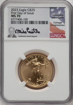 2023 Gold Eagle 1/2 oz FDI Mike Castle NGC MS70