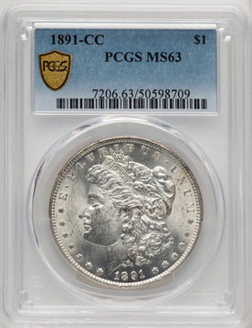 1891-CC Morgan Dollar PCGS MS63 (773698037)