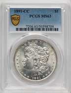 1891-CC Morgan Dollar PCGS MS63 (773698037)
