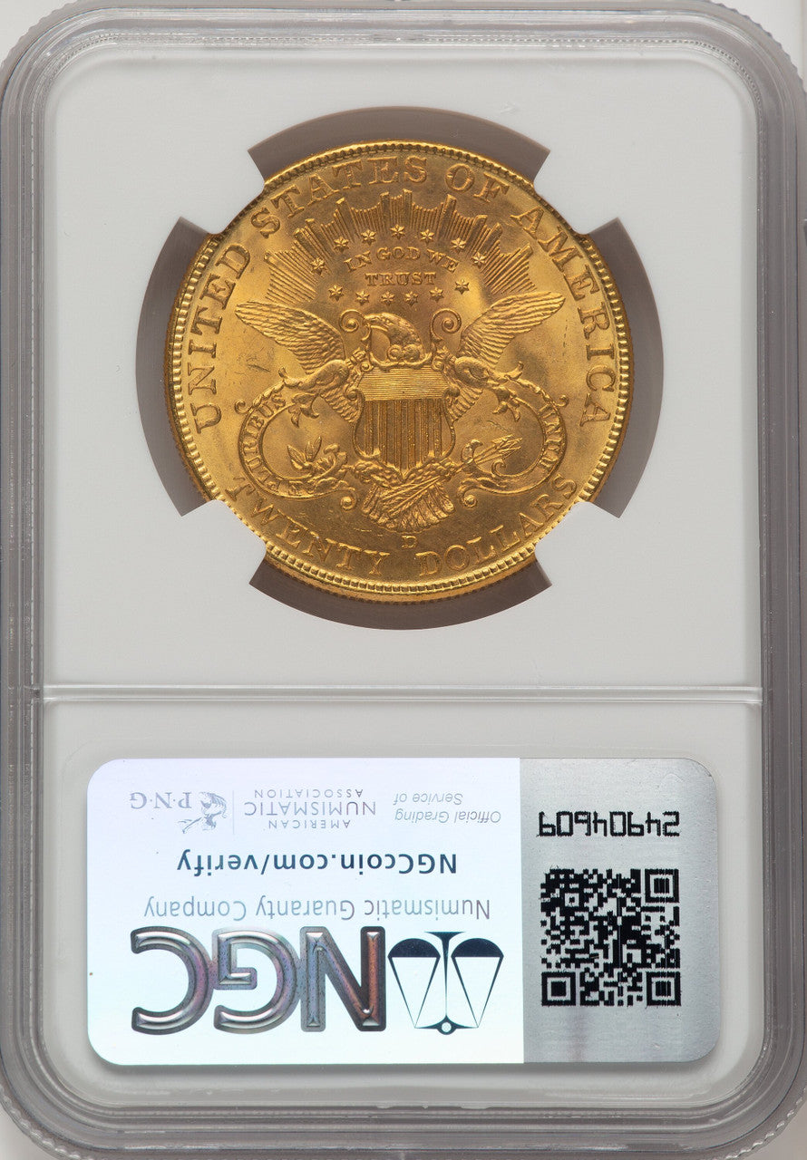 1907-D $20 CAC Liberty Double Eagle NGC MS65+