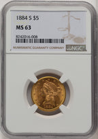 1884-S $5 Liberty Half Eagle NGC MS63