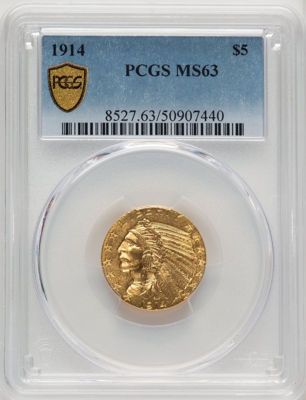 1914 $5 Indian Half Eagle PCGS MS63 (770291002)