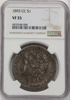 1893-CC Morgan Dollar NGC VF35 (768118013)