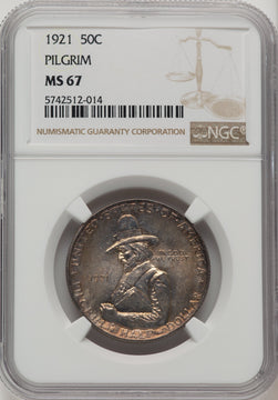 1921 50C Pilgrim Commemorative Silver NGC MS67 (773878010)