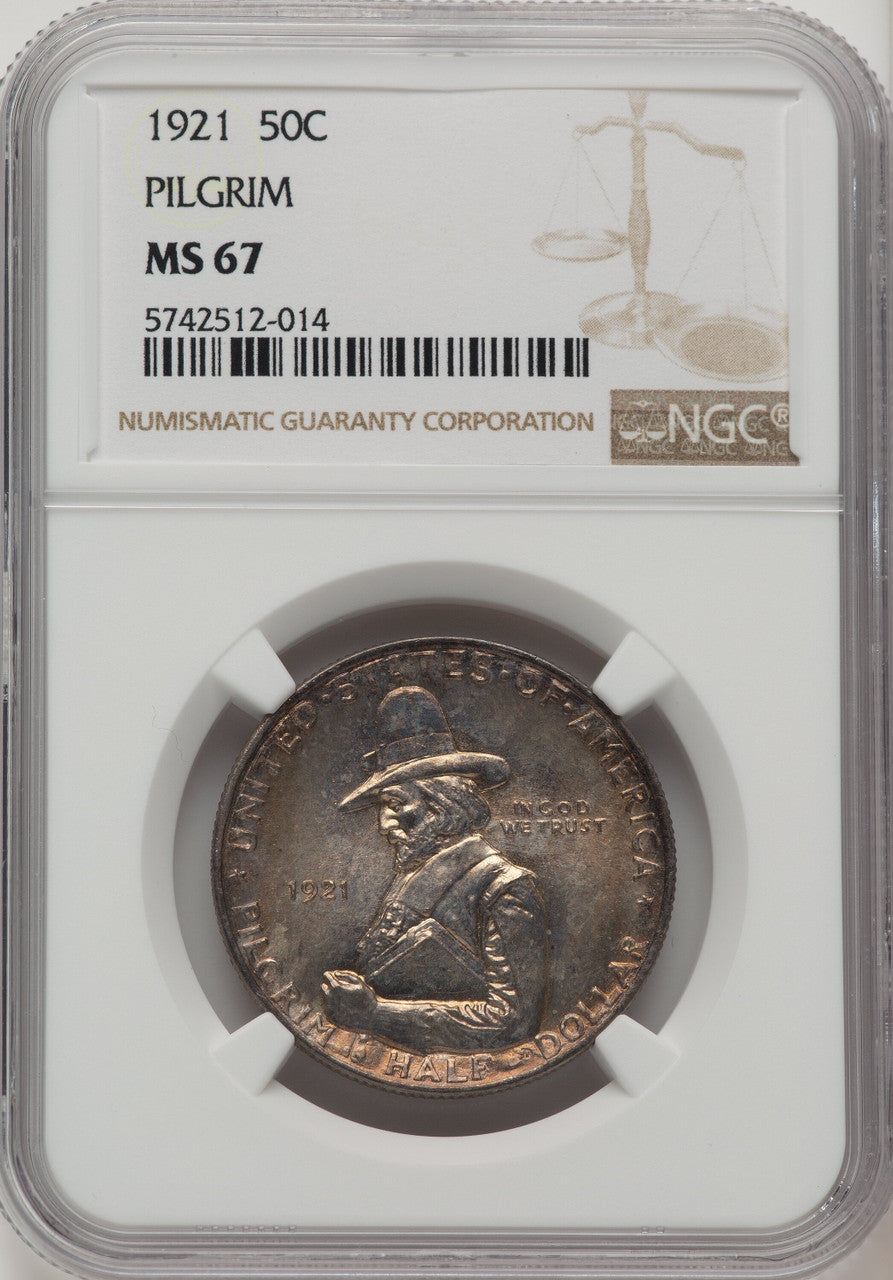 1921 50C Pilgrim Commemorative Silver NGC MS67 (773878010)