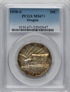 1938-S 50C Oregon Commemorative Silver PCGS MS67+