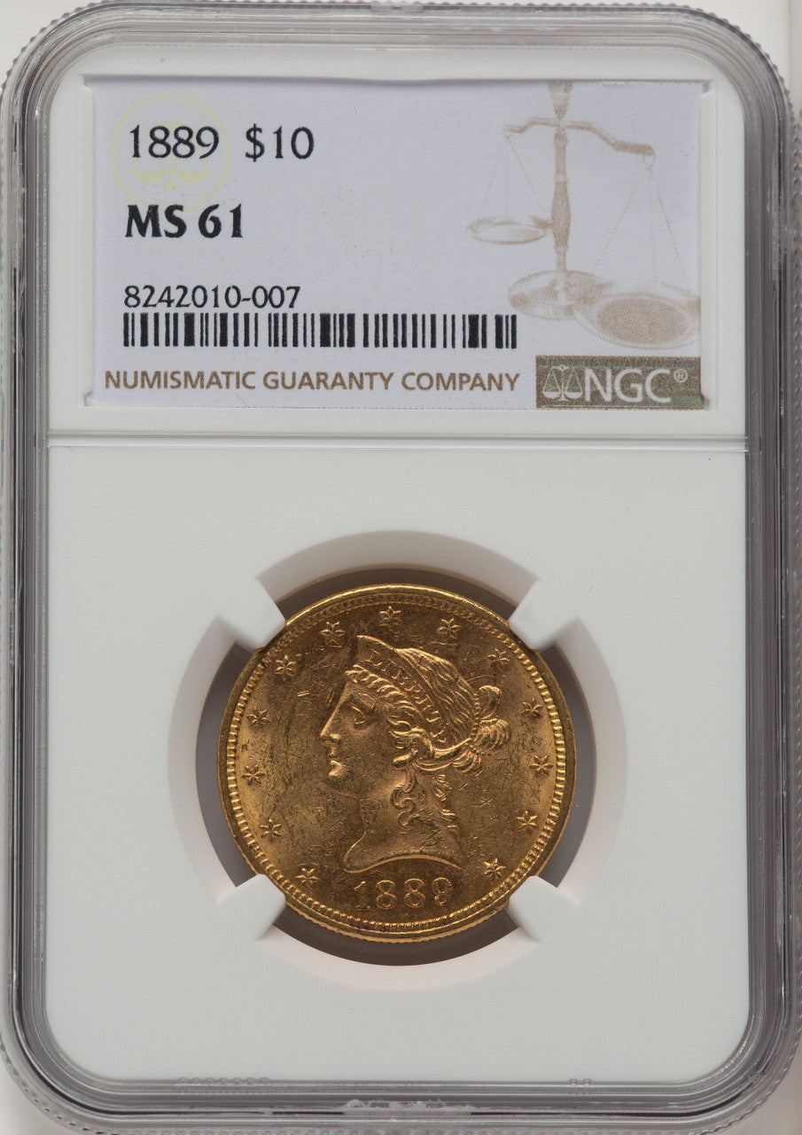 1889 $10 Liberty Eagle NGC MS61