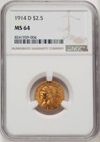 1914-D $2.50 Indian Quarter Eagle NGC MS64 (772935007)