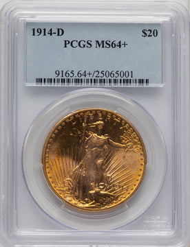 1914-D $20 Saint-Gaudens Double Eagle PCGS MS64+