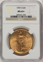 1909-S $20 Saint-Gaudens Double Eagle NGC MS63+