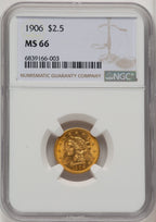 1906 $2.50 Liberty Quarter Eagle NGC MS66 (773690014)