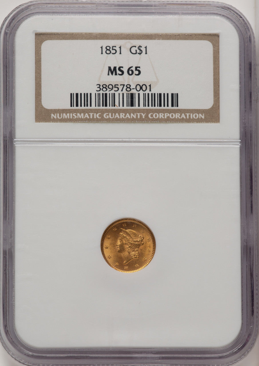 1851 G$1 Gold Dollar NGC MS65 (506637042)