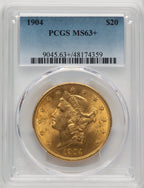 1904 $20 Liberty Liberty Double Eagle PCGS MS63+