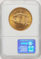 1908 NM $20 Wells Fargo Saint-Gaudens Double Eagle NGC MS68 (774243001)