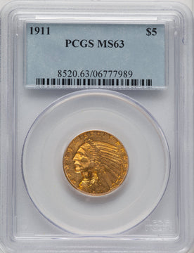 1911 $5 Indian Half Eagle PCGS MS63 (520338042)