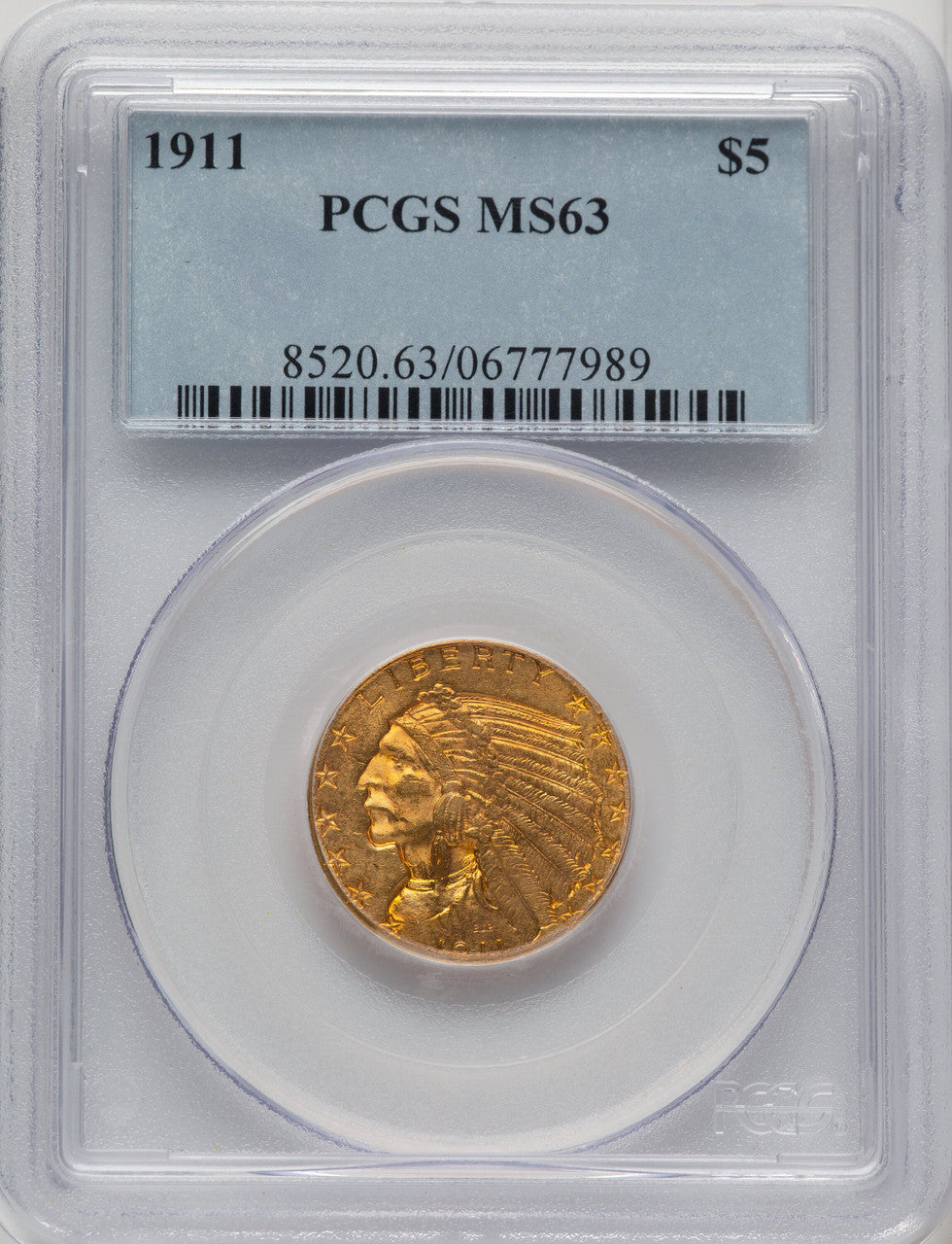 1911 $5 Indian Half Eagle PCGS MS63 (520338042)