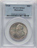 1928 50C Hawaiian Commemorative Silver PCGS MS64 (507008005)