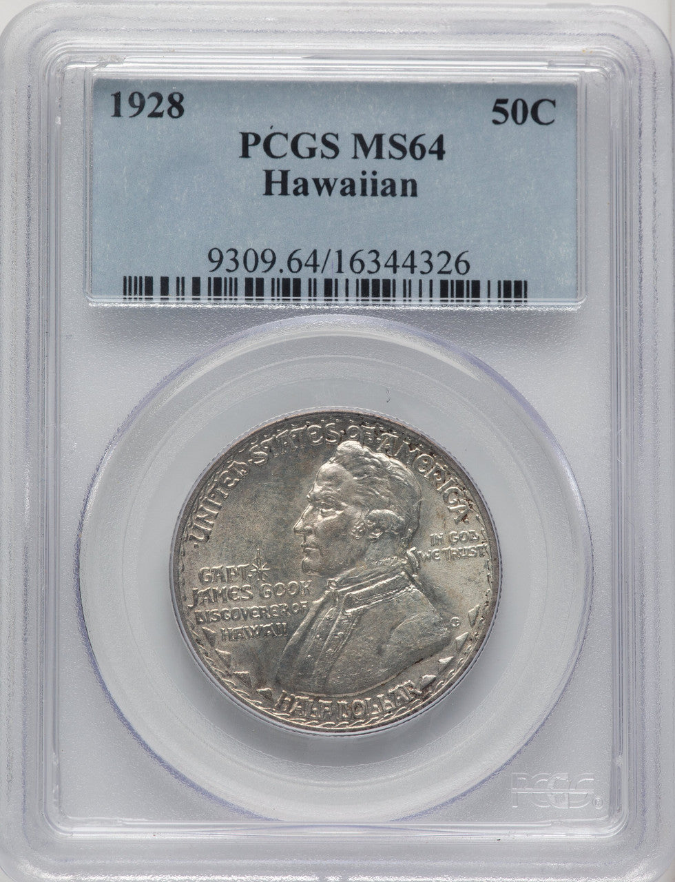 1928 50C Hawaiian Commemorative Silver PCGS MS64 (507008005)
