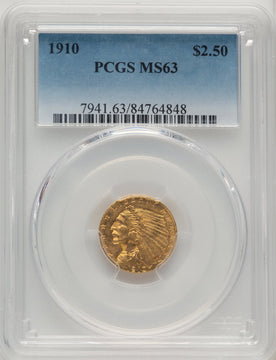 1910 $2.50 Indian Quarter Eagle PCGS MS63 (520338063)