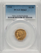 1910 $2.50 Indian Quarter Eagle PCGS MS63 (520338063)