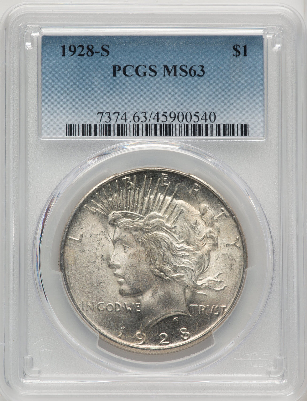 1928-S Peace Dollar PCGS MS63 (773593030)