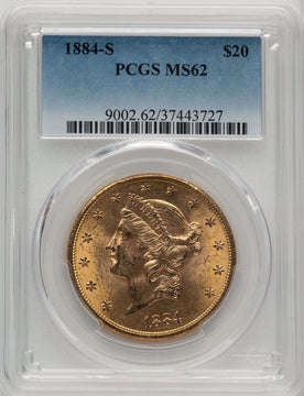 1884-S $20 Liberty Double Eagle PCGS MS62