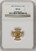 1903 G$1 MCKIN Commemorative Gold NGC MS62